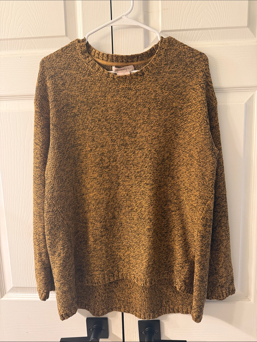 Philosophy Marled Mustard Brown Crewneck Sweater